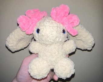 Bunny With Bow Crochet Amigurumi Miniature Bunny Stuffed Animal Gift Present MADE TO ORDER
