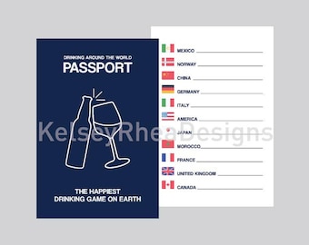 Rund um die Welt trinken Passport INSTANT DIGITAL DOWNLOAD