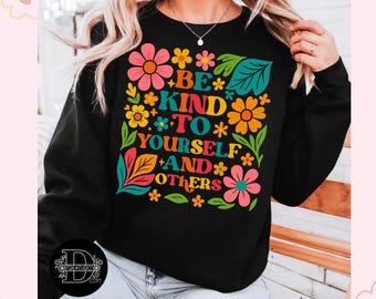 Sé amable contigo mismo y con los demás Sudadera de cuello redondo - Negra