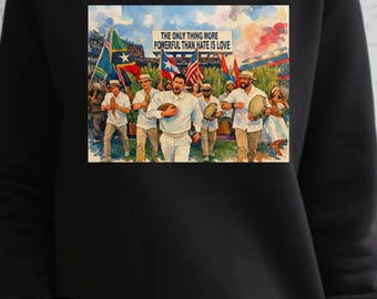 Lo único más poderoso que el odio es el amor sudadera Bad Bunny