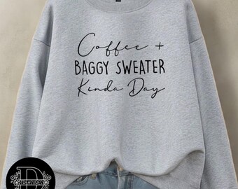 Sudadera con cuello redondo y suéter holgado de café