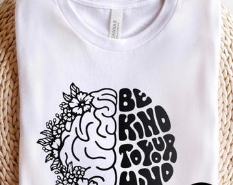 Sudadera con cuello redondo "Sé amable con tu mente" - blanca