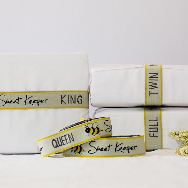 Sheet Keepers (set of 2)-Bed Sheet Organizers/Sheet Bands/Sheet Straps/Straps for Linen/ Closet Organization