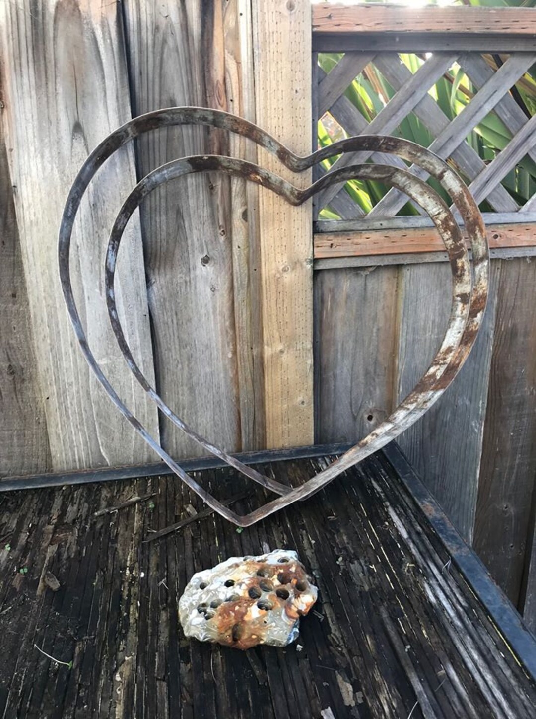 Vintage Wine Barrel Hoop Heart Etsy