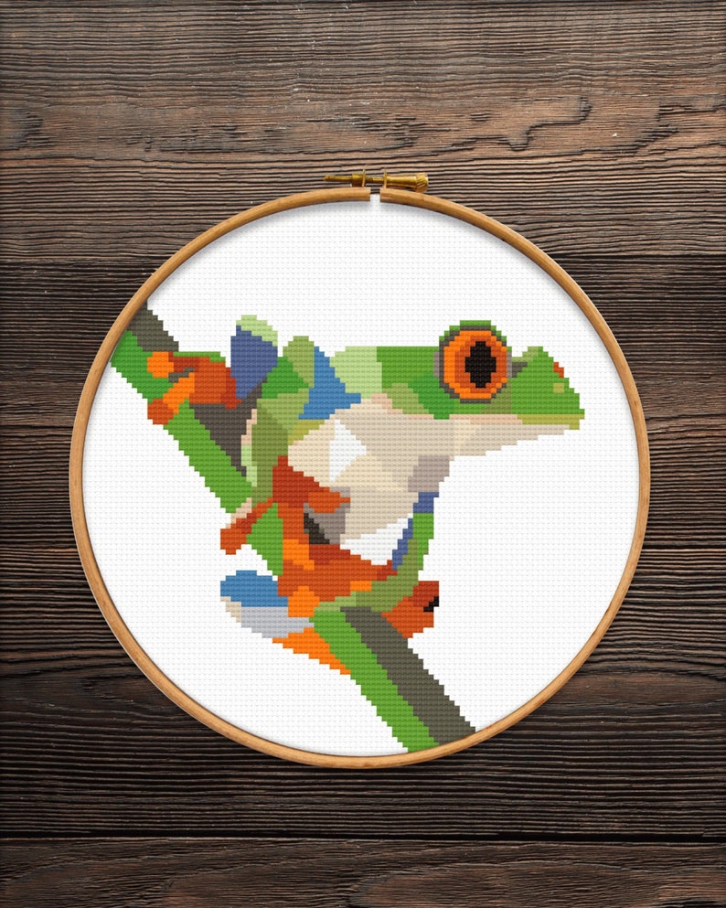 Frog Cross Stitch Pattern PDF Instant Download Counted - Etsy