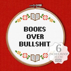 Reading Cross stitch pattern Bookish Cross Stitch Book Embroidery Gift For Book Lover Cross Stitch Snarky Nerd Counted Cross Stitch PDF image 12
