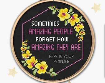 You are amazing Kreuzstichmuster PDF, Emotionale Unterstützung Motivationszitat Geschenk, Positive Affirmationen, Modernes Diagramm, Digital