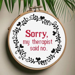 Funny Therapist Quote Cross Stitch Pattern: Mental Health (PDF Pattern)