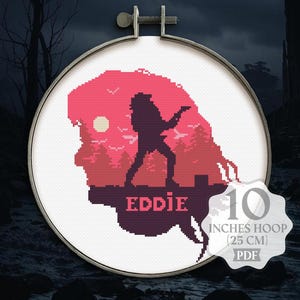 Stranger Stuff Cross Stitch Pattern Horror Hell Eddie Movie Embroidery Design For Fans Nerdy Geeky Fire TV Show Club Digital Download PDF