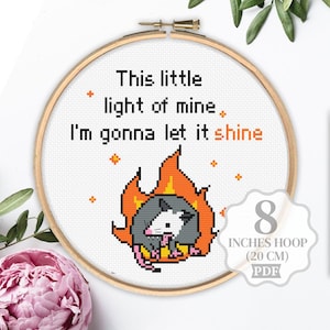 Dumpster fire Cross stitch pattern PDF, Anxiety cross stitch, Funny cross stitch, Sarcastic, Possum, Digital download