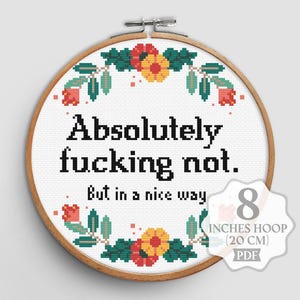 Kreuzstichmuster, PDF-Datei, snarky, lustiges Kreuzstichmuster, Kreuzstichmuster, Subversives Kreuzstichmuster, schwarzer Spruch, digitaler Download Bild 5