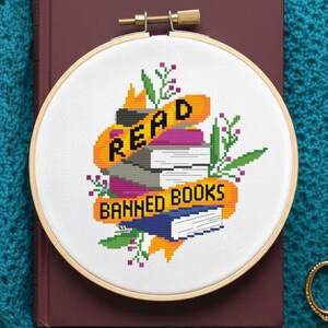 Reading Cross stitch pattern Bookish Cross Stitch Book Embroidery Gift For Book Lover Cross Stitch Snarky Nerd Counted Cross Stitch PDF image 9