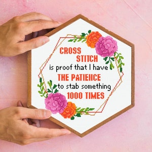 Funny Sarcastic Cross Stitch Pattern: Floral Stitcher Quote (Digital Download)
