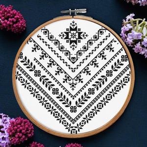 Folk Borders Cross Stitch Pattern Square Frames Easy Cross Stitch Simple Embroidery Frames Cross Stitch Pattern Sampler Digital Download PDF
