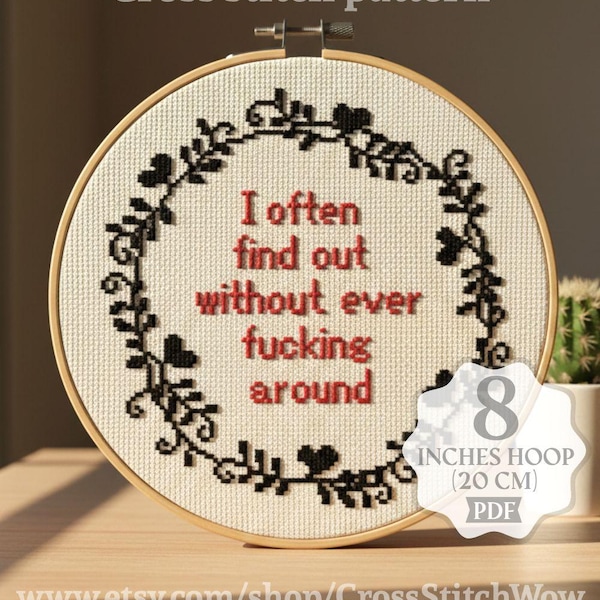 Patrón de punto de cruz subversivo, sarcástico y divertido - ¡A divertirse! - PDF