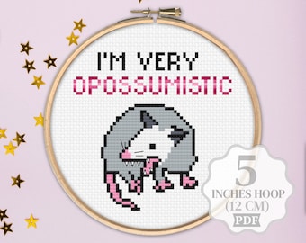 Funny Possum Cross Stitch Pattern: Sarcastic Meme, Easy Beginner Design (PDF)