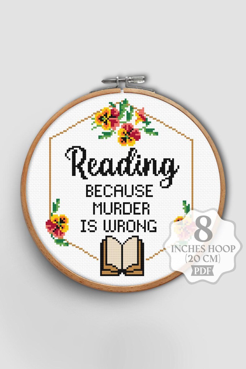Leesgrage kruissteekpatroon pdf: boekenliefhebber Read Librarian Nerd Reading (digitale download) afbeelding 8
