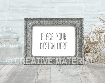 Vintage Frame Mockup | Styled Stock Photo | Creative Showcase |  Frame Ratio: 18cm x 13cm or 7" x 5" | File #26 by Creative Material