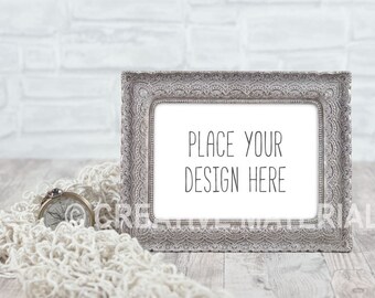 Frame Mockup | Compass | Styled Stock Photo | Creative Showcase |  Frame Ratio: 18cm x 13cm or 7" x 5" | File #25 by Creative Material