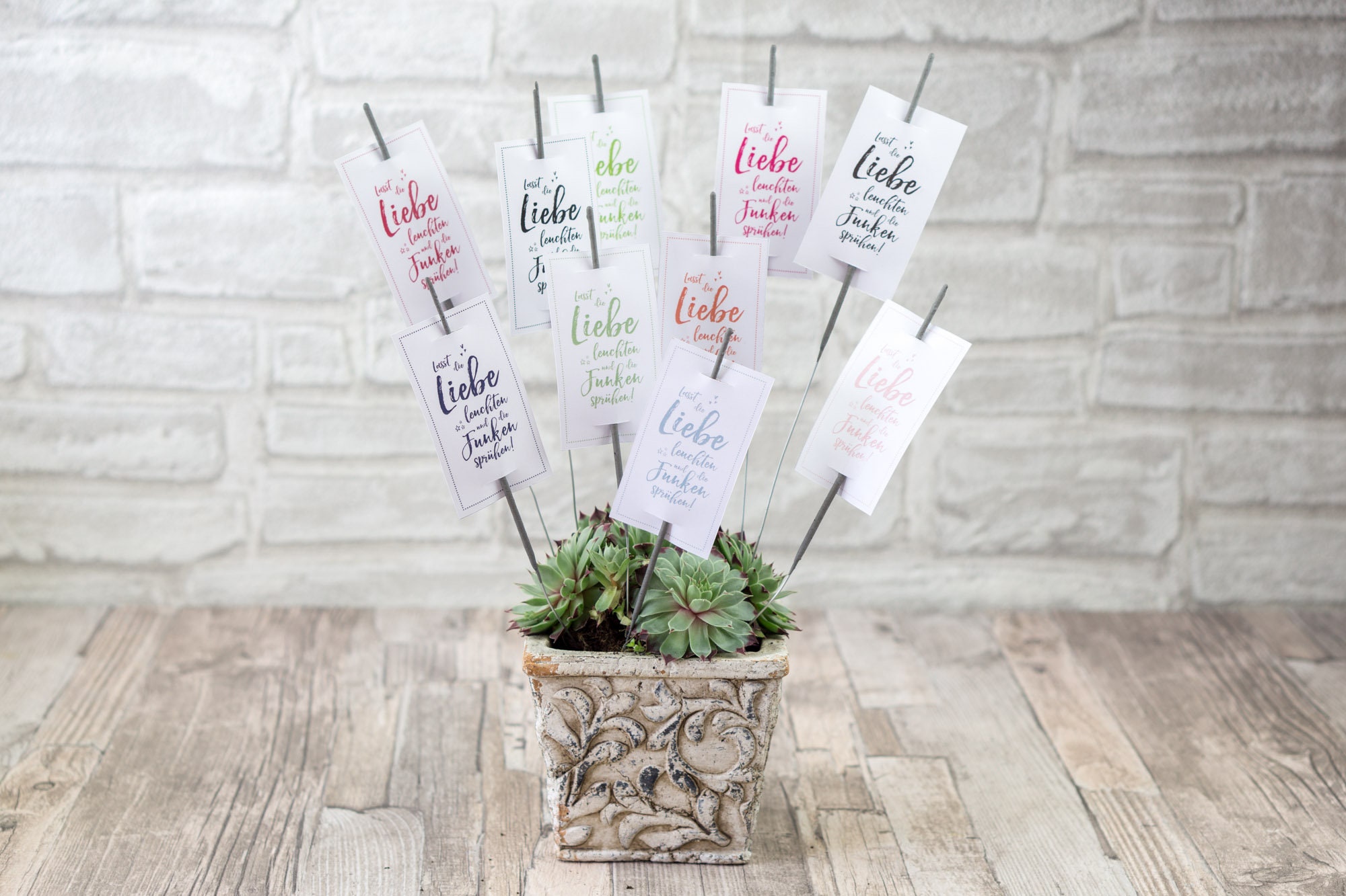 100 Wunderkerzen Halter - Herz Etiketten Für Hochzeit & Partys