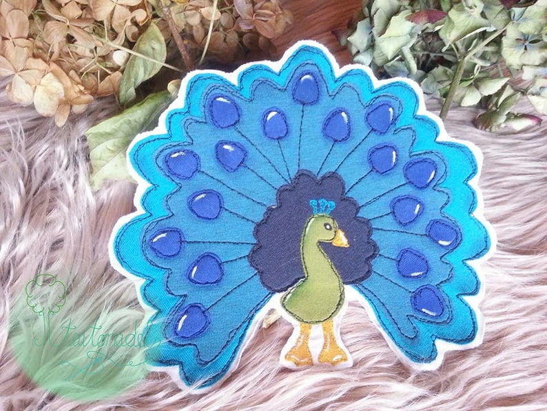 Pfau Paula Applikationsvorlage PDF Printable
