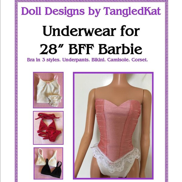 Underwear and Bikini Patterns for 28in Fashion Doll