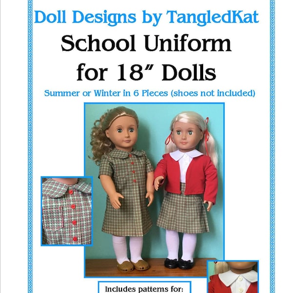 School Uniform Pattern to fit 18in soft-bodied dolls like American Girl and Our Generation.