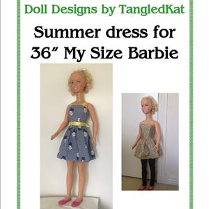 Summer dresses pattern for 36" to 38" Fashion Doll