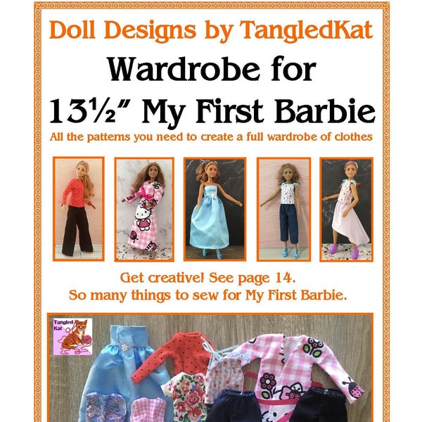 Patterns for a wardrobe of clothes for 13.5" Fashion Doll