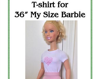 T-shirt Pattern for 36 to 38 My Size Barbie Doll | Etsy