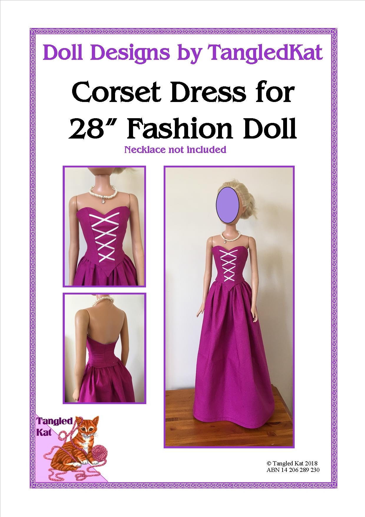 Corset Bodice Dress Patterns for 28in Fashion Doll Etsy