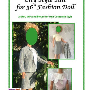 City Style Suit Pattern to fit 36" or 38" Fashion Doll