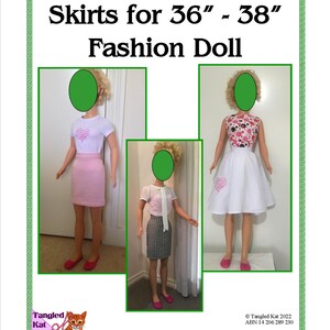 Skirts pattern for 36&quot; to 38&quot; Fashion Doll