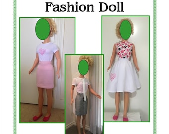 Skirts pattern for 36" to 38" Fashion Doll