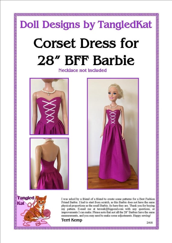 Corset Bodice Dress Patterns for 28in Fashion Doll -  Canada