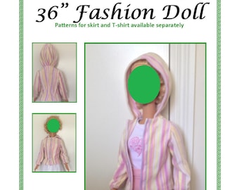 Hooded Jacket pattern for 36" to 38" Fashion Doll