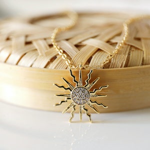 Sun Charm Necklace • Gold Sun Necklace •Birthday Gift • Bridesmaid Gift • Graduation Gift • Layered Necklace