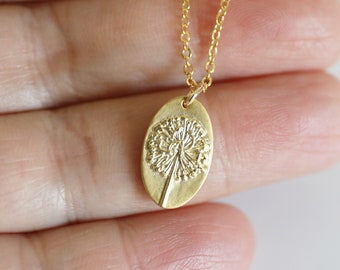 Dandelion Necklace • Dainty Flower Charm Necklace • Birthday Gift • Bridesmaid Gift • Mothers Day Gift