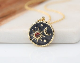 Sun and Moon Charm Necklace Necklace • Universe Pendant Necklace • Moon Necklace • Sun Necklace •Birthday Gift • Bridesmaid Gift