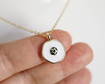 Soccer Necklace White Enamel Soccer Ball Pendant Necklace Birthday Gift  Bridesmaid Gift  Mothers Day Gift