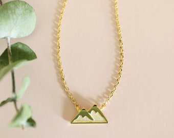 Mountain Necklace • Tiny Gold Mountain Charm Necklace • Birthday Gift • Bridesmaid Gift