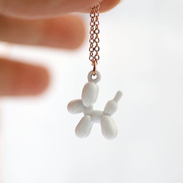Balloon Dog Necklace • White Poodle Balloon Dog Necklace •Animal Pendant Necklace •Birthday Gift • Graduation Gift • Graduation Gift