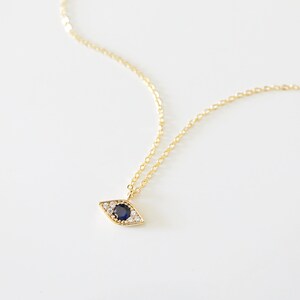 Blaues Auge Halskette, zierliche Evil Eye Charm Halskette, Evil Eye Halskette, Geburtstagsgeschenk, überlagerte Halskette, zierliche Halskette