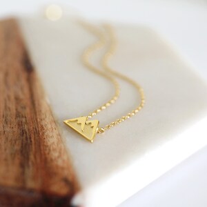 Mountain Necklace Tiny Gold Mountain Charm Necklace Birthday Gift Bridesmaid Gift image 7