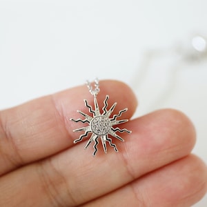 Silver Sun Charm Necklace • Sun Necklace •Birthday Gift • Bridesmaid Gift • Graduation Gift • Layered Necklace