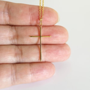 Cross Necklace • Gold Cross Pendant Necklace • Birthday Gift • Bridesmaid Gift •Mothers Day Gift