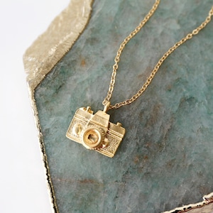 Gold Camera Necklace: Dainty Photographer Gift