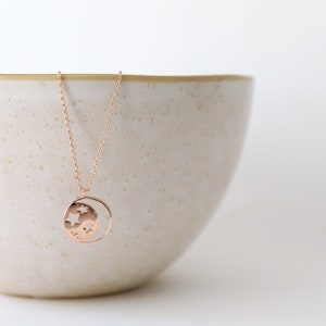 Rose Gold Moon and Star Necklace Star Necklace Moon Necklace Birthday Gift Bridesmaid Gift Graduation Gift image 3