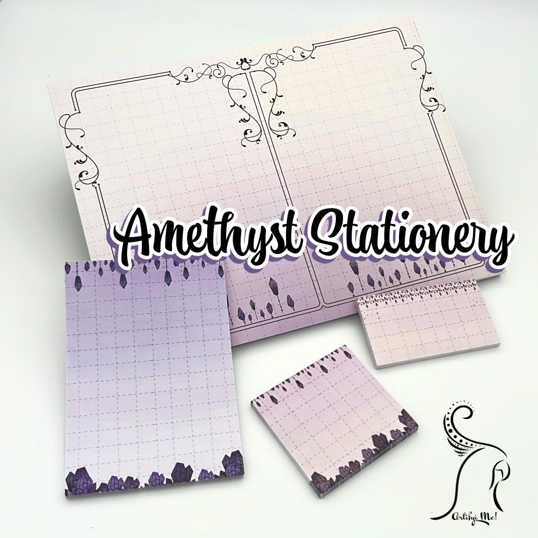 Majestic Purple Crystal Stationery:elegance in Every Note.beautiful ...