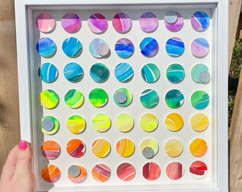 Dot Dot Dot No. 3 - Rainbow Dot Watercolor 3D Hanging Art